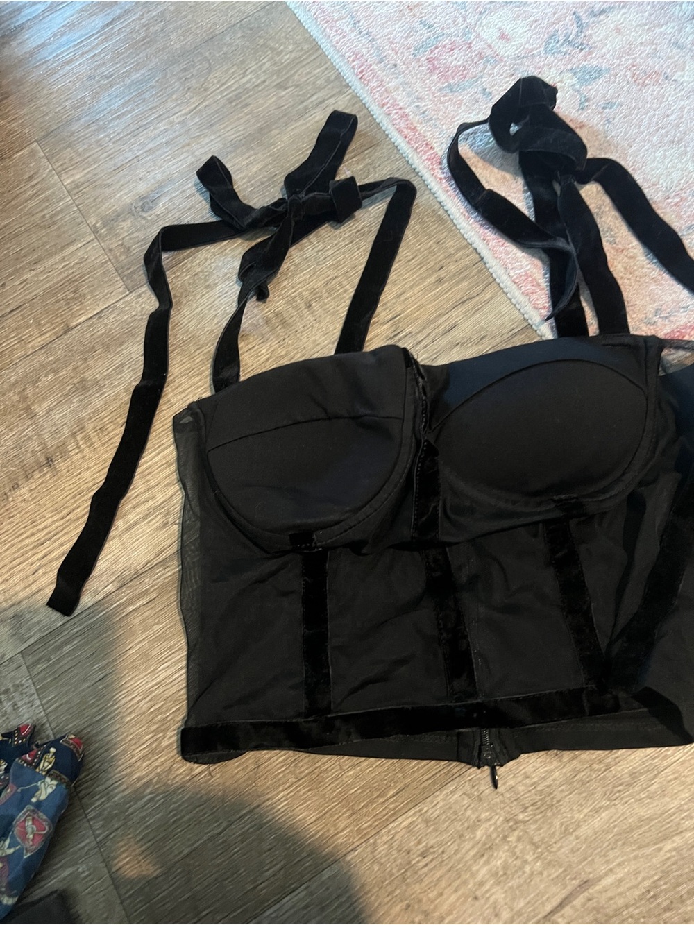 Commense Black Strap Tie Bustier Top - Picture 8 of 12